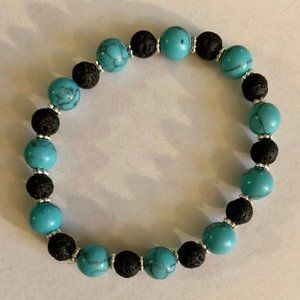 Turquoise and lava rock Bracelet